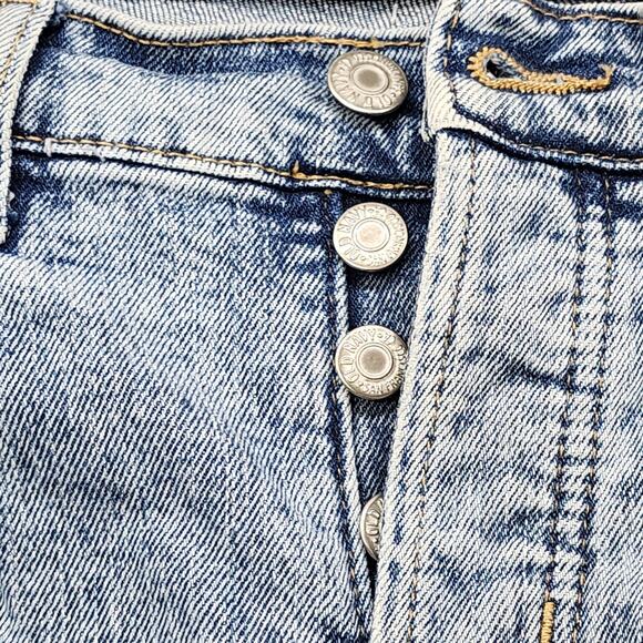 Old Navy Jeans Womens 6 Blue Distressed Ripped Extra High Rise Sky Hi Straight - Picture 6 of 15